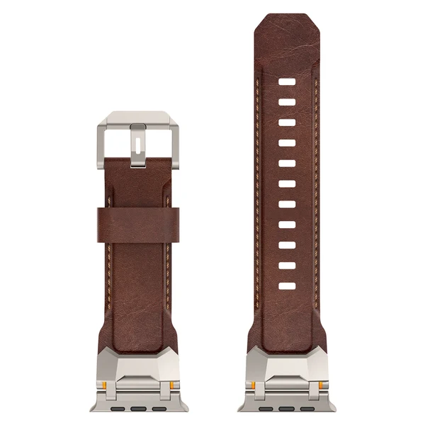 The Airfoil — Marrón oscuro – adaptador plateado / 46mm/45mm/44mm