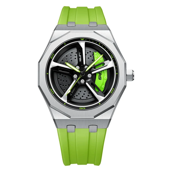 Bavaria RS7 Silicone Strap (Silver Case) — Green