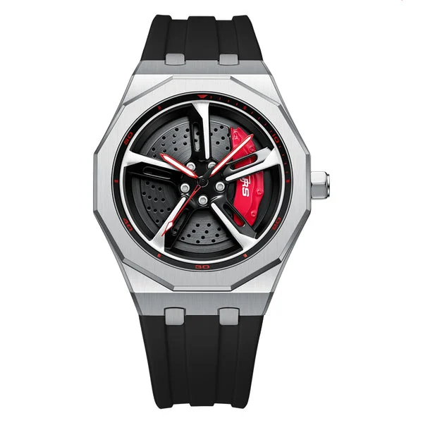 Bavaria RS7 Silicone Strap — Silber / Rot