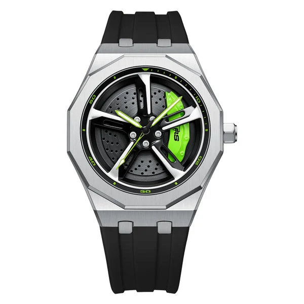 Bavaria RS7 Silicone Strap — Silber / Grün
