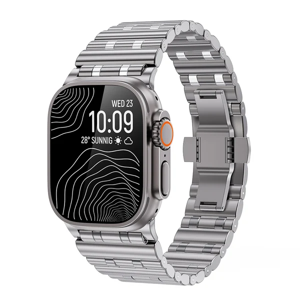 Bullet-Link Steel Band For Apple Watch Ultra — Tytanowe srebro / 46mm/45mm/44mm