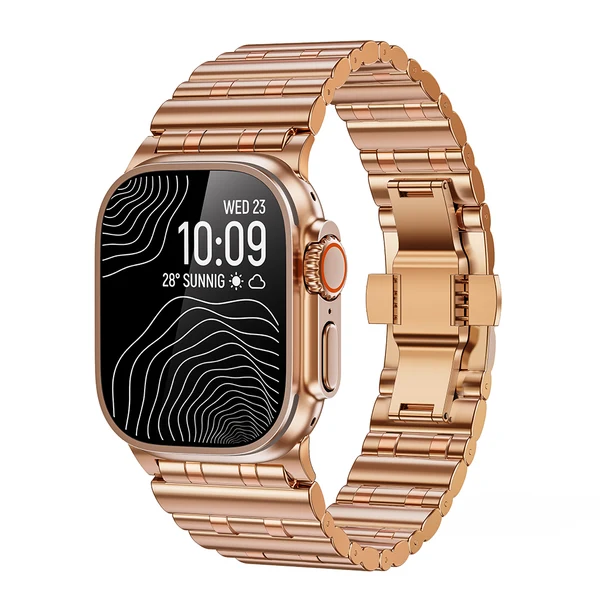 Bullet-Link Steel Band For Apple Watch Ultra — Różowe złoto / 46mm/45mm/44mm