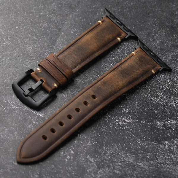 Classic Dark Brown Watch Band — Castanho-escuro / Preto / 42mm/41mm/40mm