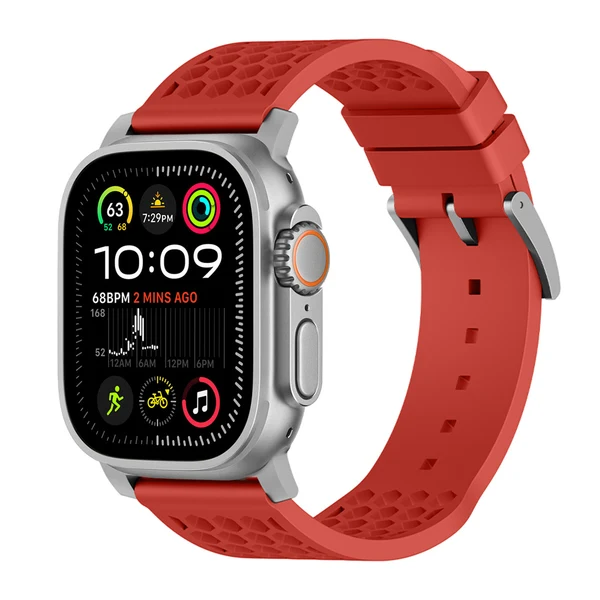 Football X Sport Band — Rojo – hebilla plata / 46mm/45mm/44mm