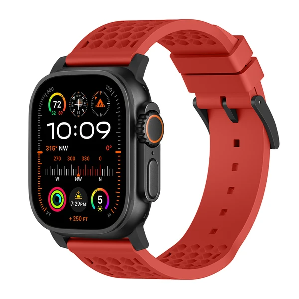 Football X Sport Band — Rojo – hebilla negra / 46mm/45mm/44mm