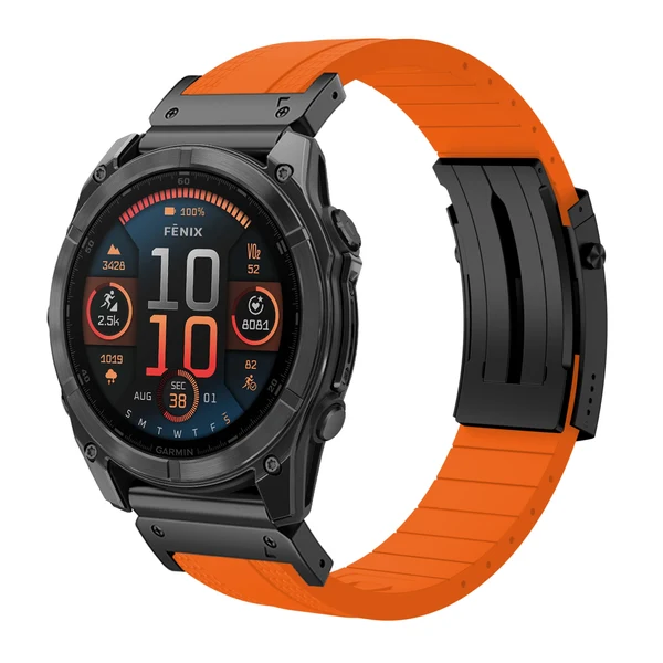 Garmin QuickFit Ocean Luxe Band — Mandarina-negro / 26mm