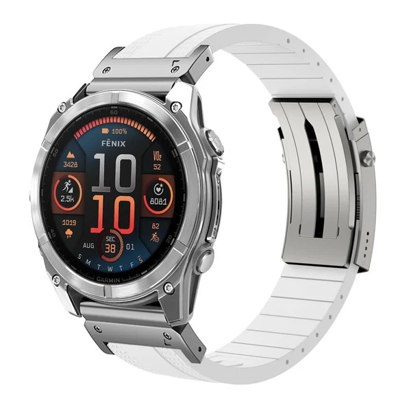 Garmin QuickFit Ocean Luxe Band — Blanco-plata / 26mm