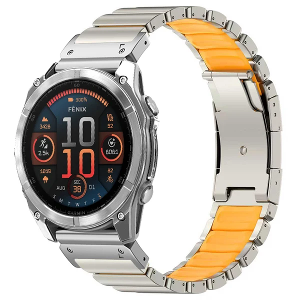 Garmin QuickFit GEMINI Titanium Band — Titanio arancione / 26mm
