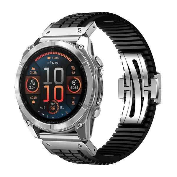 Garmin QuickFit GR Modern Band Upgraded Version — Noir-argent / 22mm