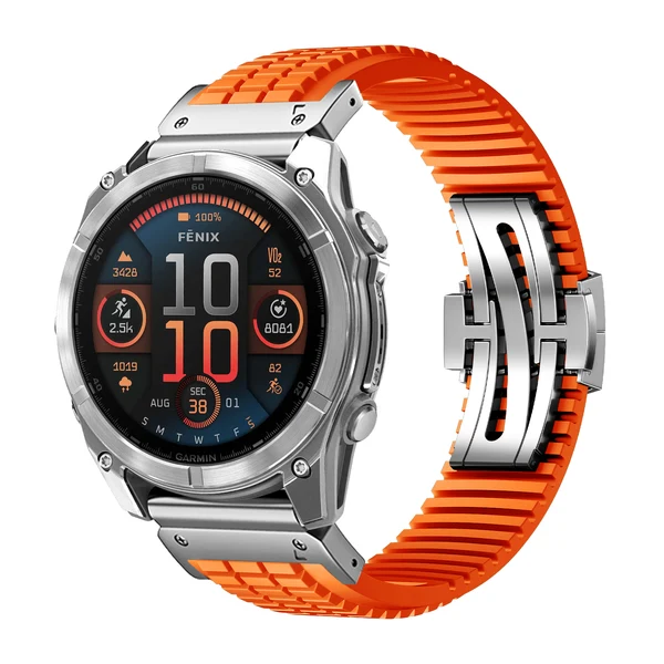Garmin QuickFit GR Modern Band Upgraded Version — Orange-argent / 22mm