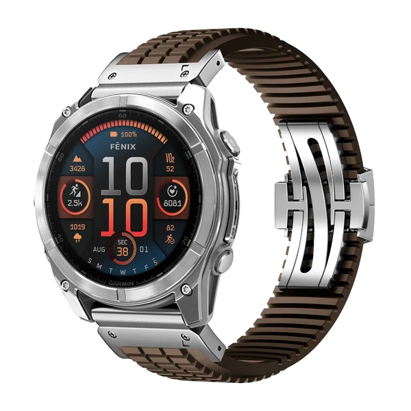 Garmin QuickFit GR Modern Band Upgraded Version — Marron-argent / 22mm
