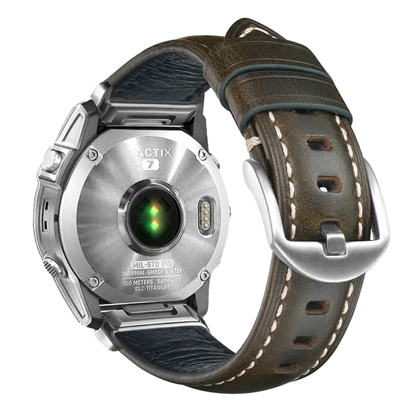 Garmin QuickFit Nappa Leather Band — Verde / Prateado / 20mm