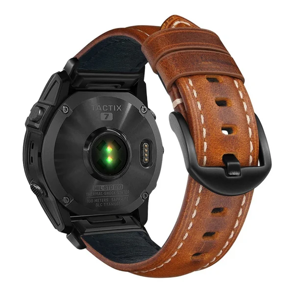 Garmin QuickFit Nappa Leather Band — Castanho / Preto / 20mm
