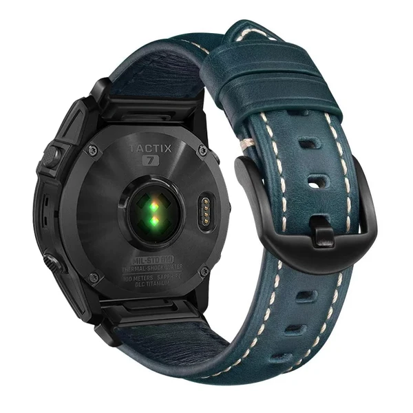 Garmin QuickFit Nappa Leather Band — Azul / Preto / 20mm