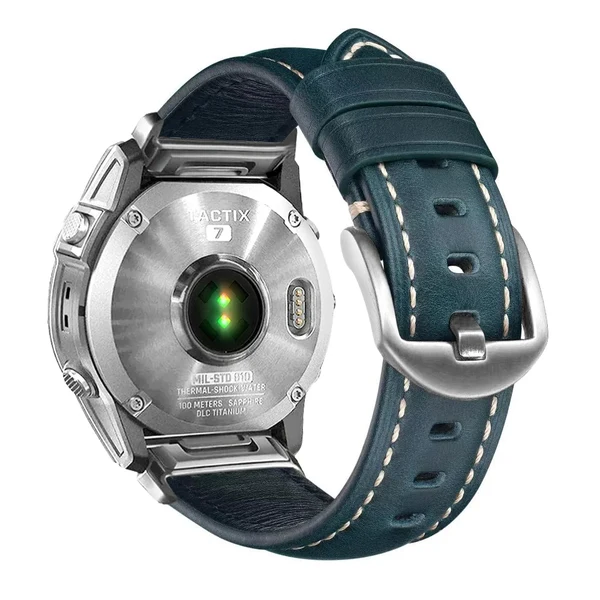 Garmin QuickFit Nappa Leather Band — Azul / Prateado / 20mm