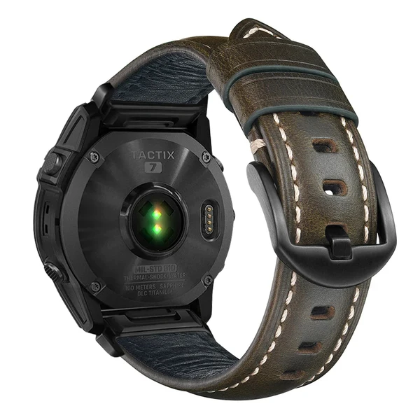 Garmin QuickFit Nappa Leather Band — Verde / Preto / 20mm