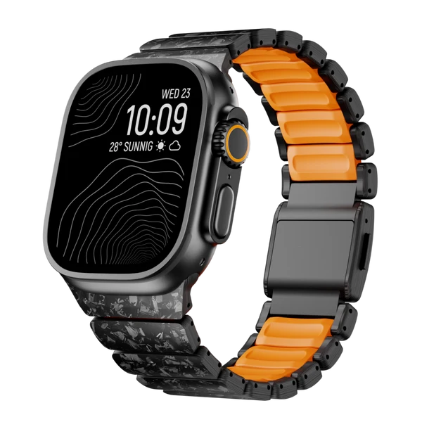 GEMINI Carbon Fiber Band — Black Orange / 46mm/45mm/44mm
