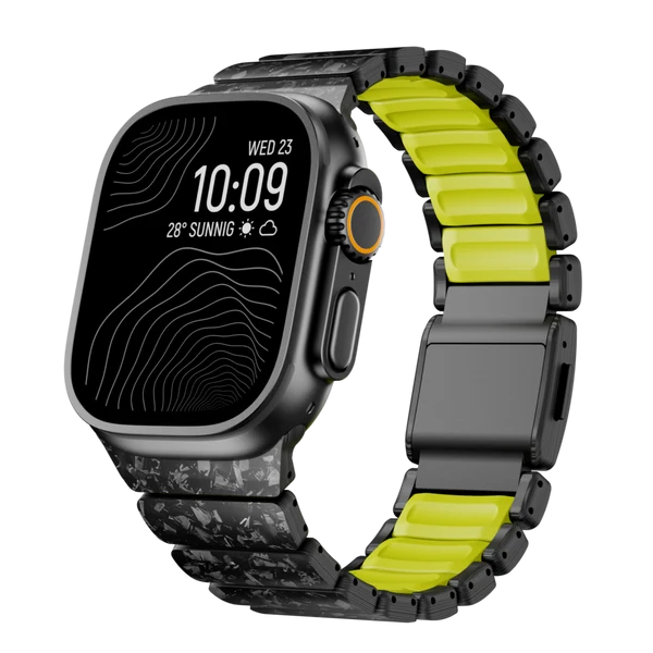 GEMINI Carbon Fiber Band — Black Neon Green / 46mm/45mm/44mm