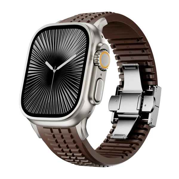 GR Modern Band For Apple Watch — Braun – Schließe Silber / 46mm/45mm/44mm