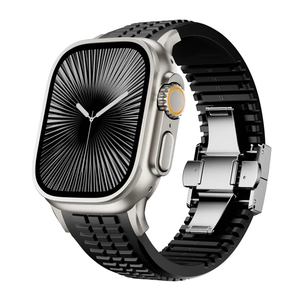 GR Modern Band For Apple Watch — Schwarz – Schließe Silber / 46mm/45mm/44mm