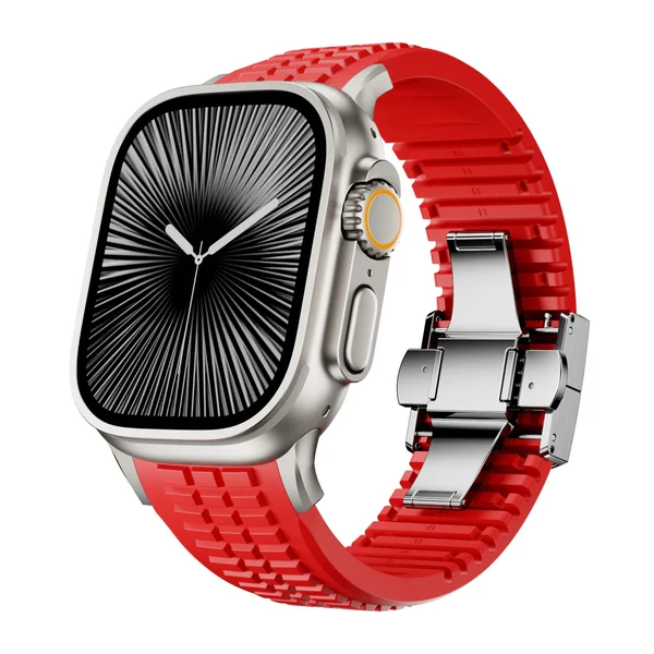 GR Modern Band For Apple Watch — Rot – Schließe Silber / 46mm/45mm/44mm