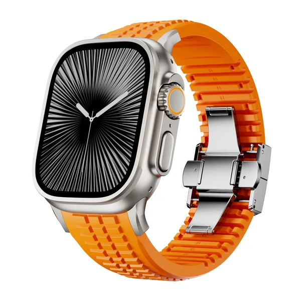 GR Modern Band For Apple Watch — Orange – Schließe Silber / 46mm/45mm/44mm