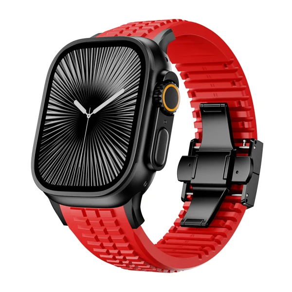 GR Modern Band For Apple Watch — Rot – Schließe Schwarz / 46mm/45mm/44mm