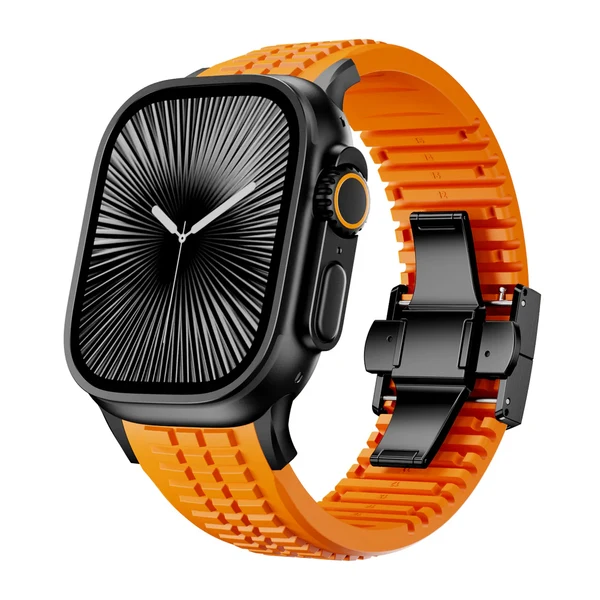 GR Modern Band For Apple Watch — Orange – Schließe Schwarz / 46mm/45mm/44mm