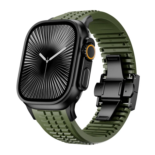 GR Modern Band For Apple Watch — Grün – Schließe Schwarz / 46mm/45mm/44mm
