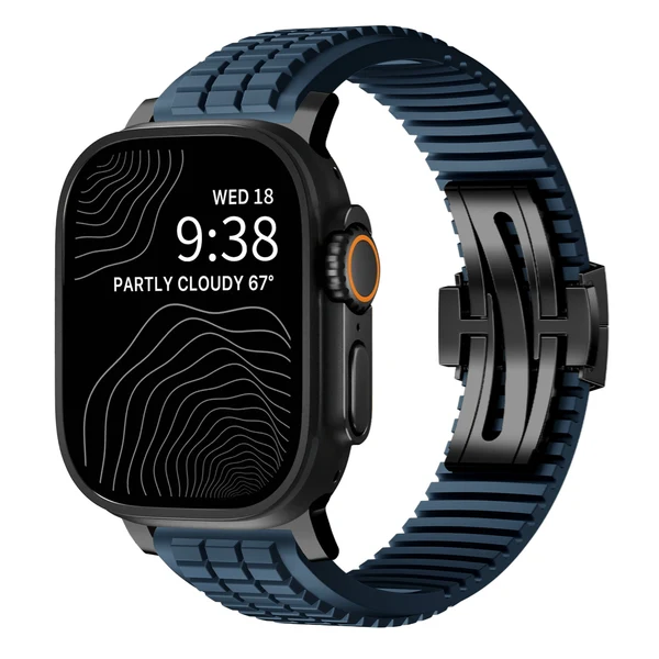 GR Modern Band Upgraded Version For Apple Watch — Correa azul – hebilla negra / 42mm/41mm/40mm