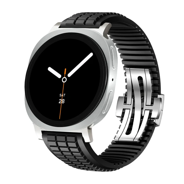 GR Modern Band Upgraded Version For Samsung Galaxy Watch — Czarny – srebrna klamra / Galaxy Watch8 40mm/44mm