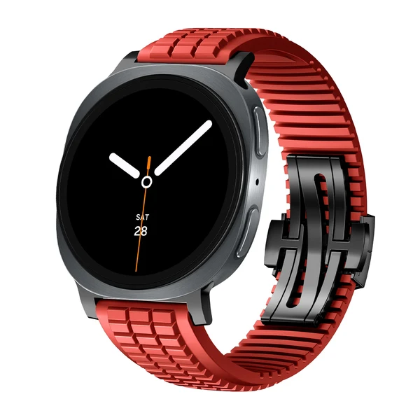 GR Modern Band Upgraded Version For Samsung Galaxy Watch — Czerwony – czarna klamra / Galaxy Watch8 40mm/44mm