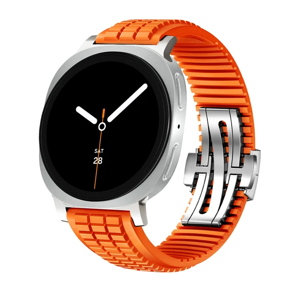 GR Modern Band Upgraded Version For Samsung Galaxy Watch — Pomarańczowy – srebrna klamra / Galaxy Watch8 40mm/44mm