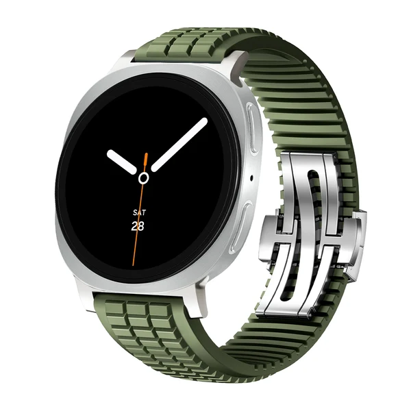 GR Modern Band Upgraded Version For Samsung Galaxy Watch — Zielony – srebrna klamra / Galaxy Watch8 40mm/44mm