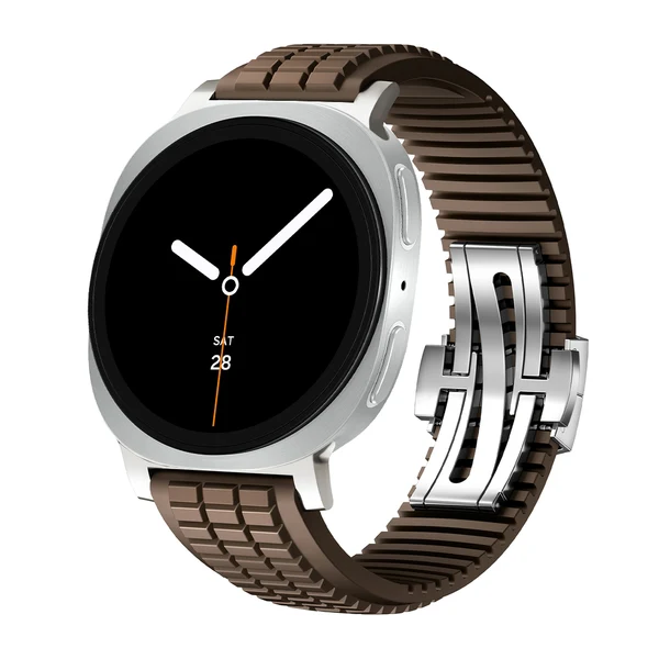 GR Modern Band Upgraded Version For Samsung Galaxy Watch — Brązowy – srebrna klamra / Galaxy Watch8 40mm/44mm