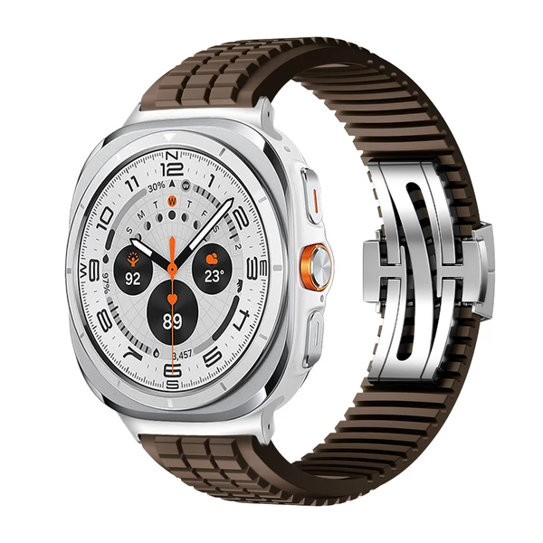 GR Modern Band Upgraded Version For Samsung Galaxy Watch — Brązowy – srebrna klamra / Galaxy Watch Ultra 47mm