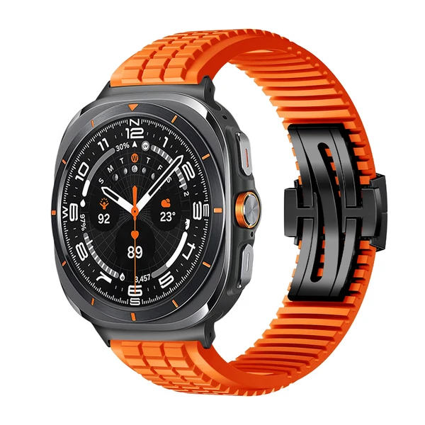 GR Modern Band Upgraded Version For Samsung Galaxy Watch — Pomarańczowy – czarna klamra / Galaxy Watch Ultra 47mm