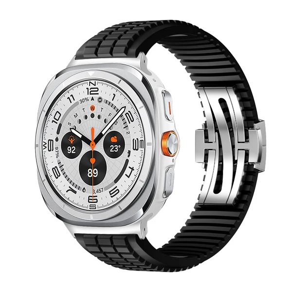 GR Modern Band Upgraded Version For Samsung Galaxy Watch — Czarny – srebrna klamra / Galaxy Watch Ultra 47mm
