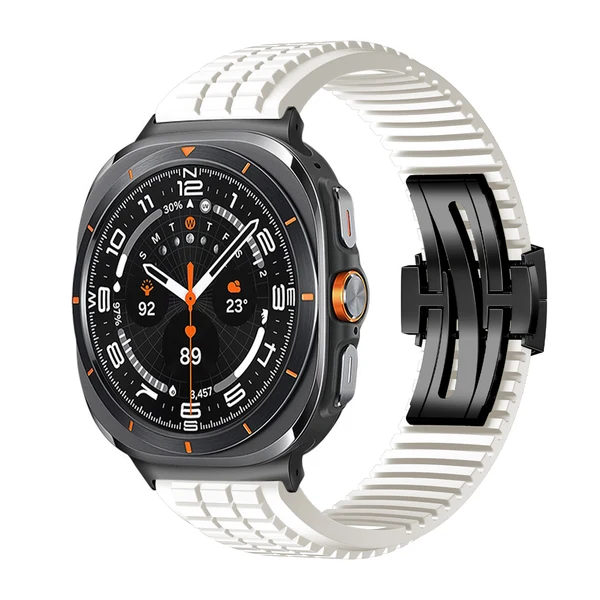 GR Modern Band Upgraded Version For Samsung Galaxy Watch — Biały – czarna klamra / Galaxy Watch Ultra 47mm