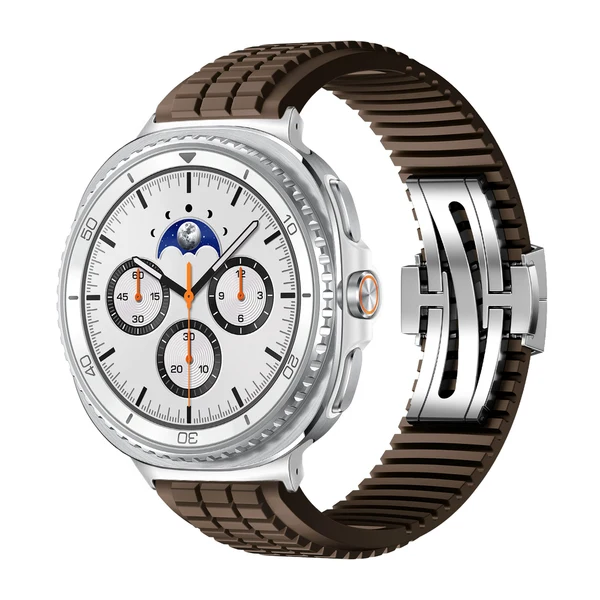 GR Modern Band Upgraded Version For Samsung Galaxy Watch — Brązowy – srebrna klamra / Galaxy Watch8 Classic 46mm