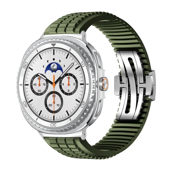GR Modern Band Upgraded Version For Samsung Galaxy Watch — Zielony – srebrna klamra / Galaxy Watch8 Classic 46mm