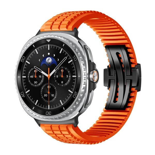 GR Modern Band Upgraded Version For Samsung Galaxy Watch — Pomarańczowy – czarna klamra / Galaxy Watch8 Classic 46mm