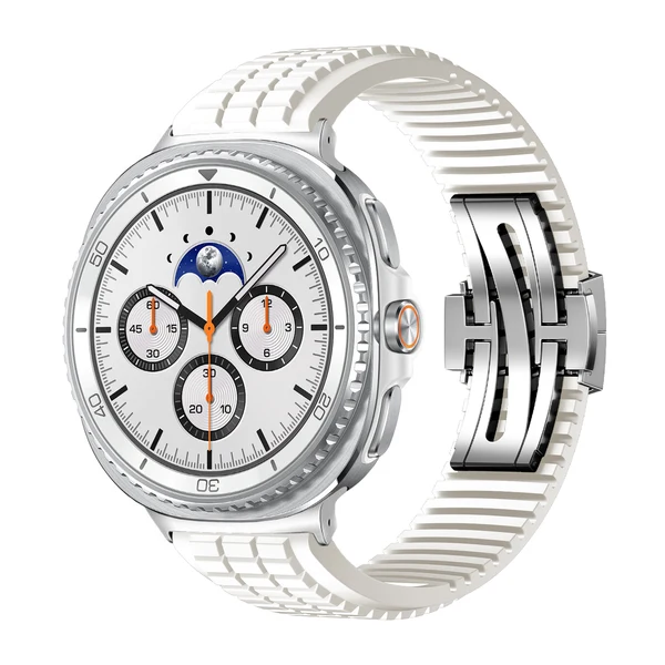 GR Modern Band Upgraded Version For Samsung Galaxy Watch — Biały – srebrna klamra / Galaxy Watch8 Classic 46mm