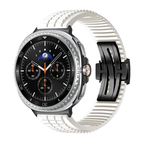 GR Modern Band Upgraded Version For Samsung Galaxy Watch — Biały – czarna klamra / Galaxy Watch8 Classic 46mm