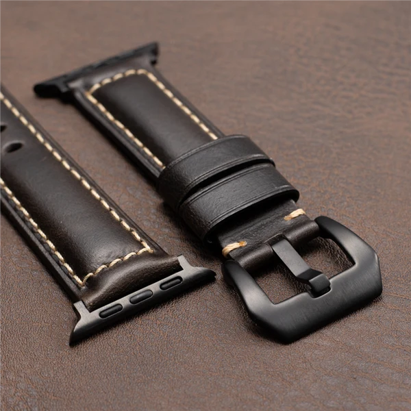 Nappa Leather Band For Apple Watch — Schwarz / Schwarz / 40mm/41mm/42mm