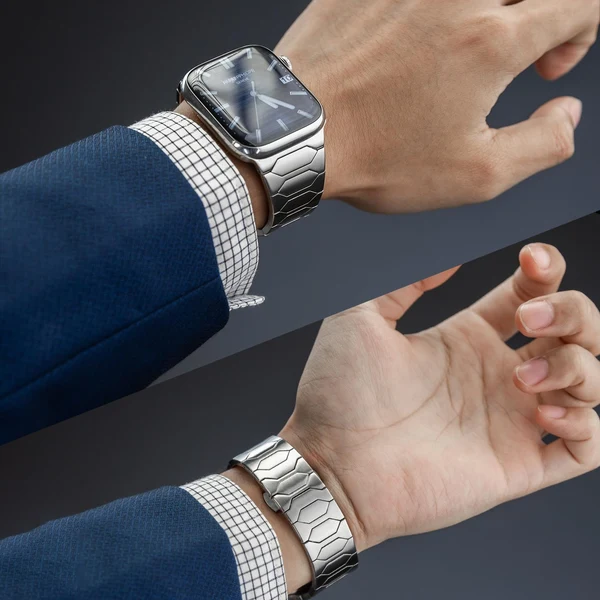 Luxe Stainless Steel Band For Apple Watch, vista 4 de 8