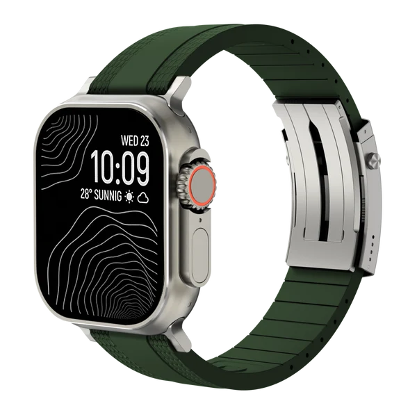 Ocean Luxe Band For Apple Watch — Zielony – srebrna klamra / 42mm/41mm/40mm