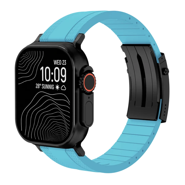 Ocean Luxe Band For Apple Watch — Turkusowy – czarna klamra / 42mm/41mm/40mm
