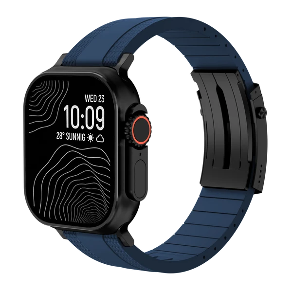 Ocean Luxe Band For Apple Watch — Niebieski – czarna klamra / 42mm/41mm/40mm