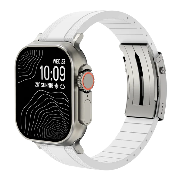 Ocean Luxe Band For Apple Watch — Biały – srebrna klamra / 42mm/41mm/40mm